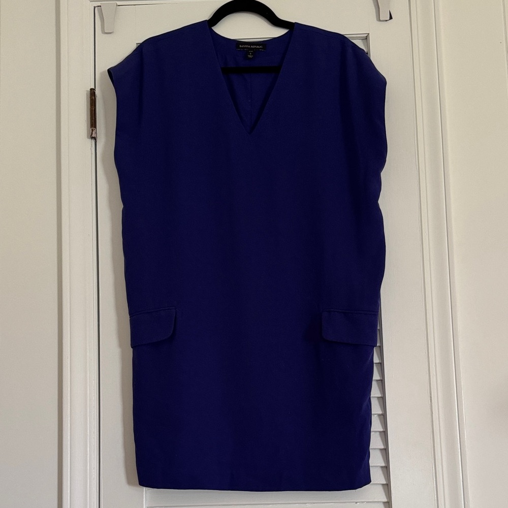 Banana Republic Royal Blue V-Neck Dress